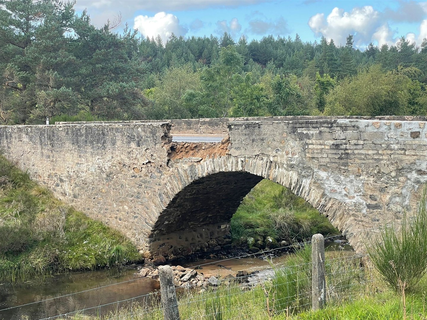 The damaged Bridge of Dava. Photo: CFS Services Scotland, Grantown