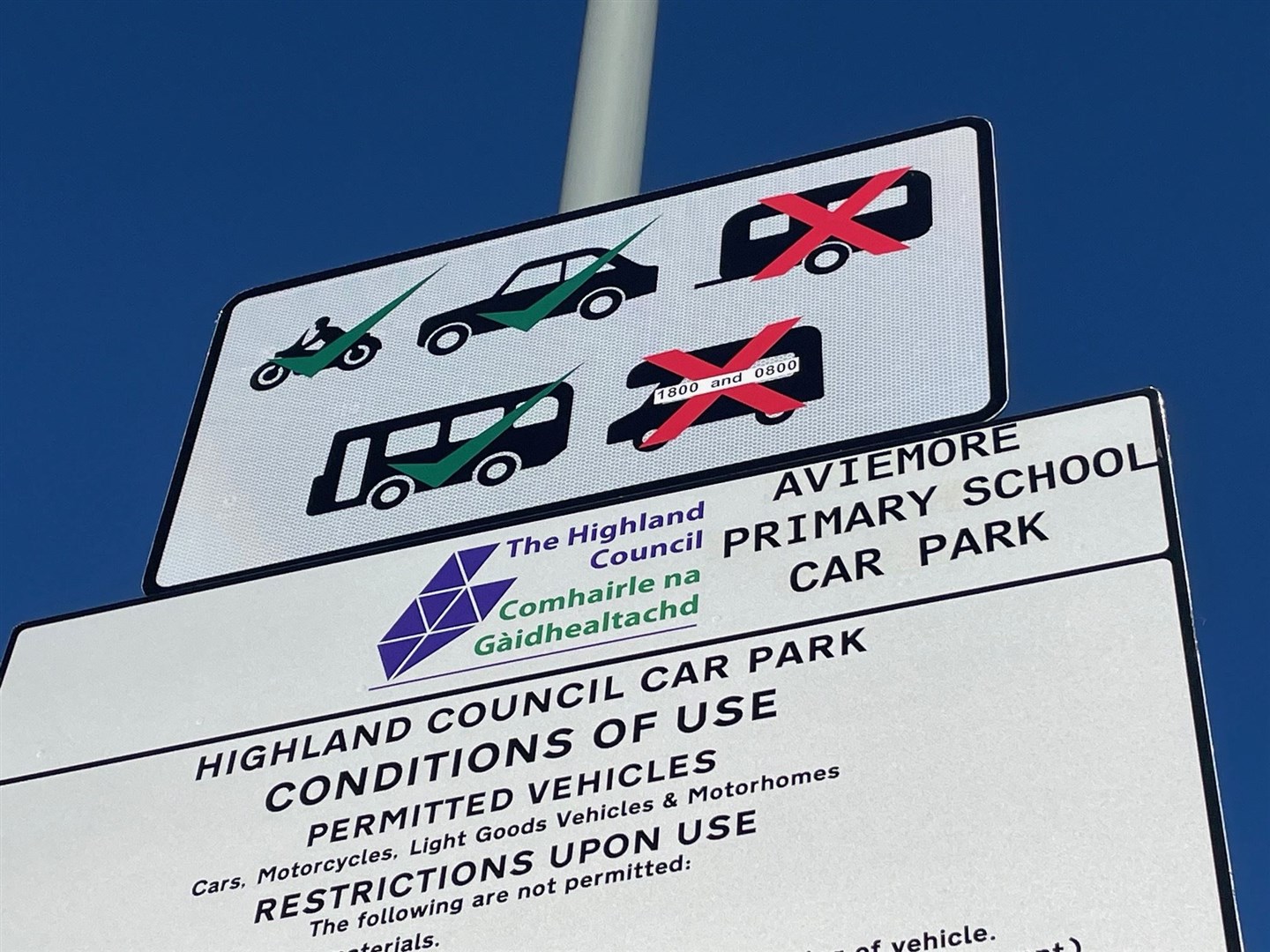 Parking restrictions are now on display at the school's car park.
