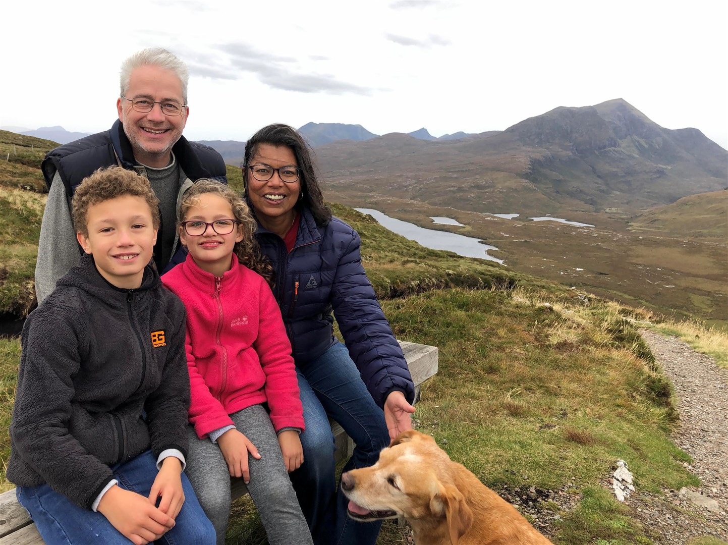 Chris Haycock and Anushka Persad with children Cameron and Ava Evelyn.