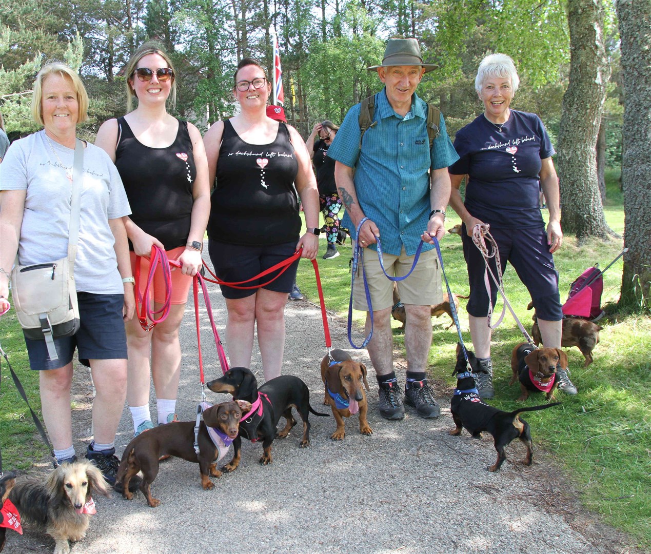 Group founder Lesley Scott (left) with Laura and Tammy Addison, Donald Walker and Sally Keir.