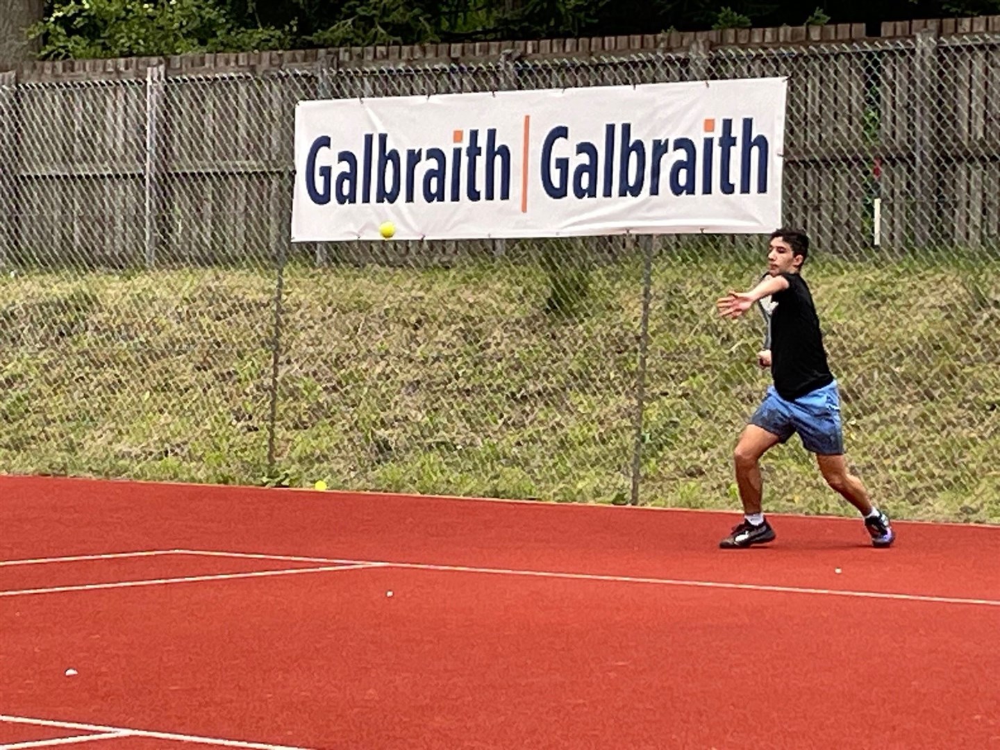 MARCUS ALLIOD: Shaping up for a forehand in the men's singles final.