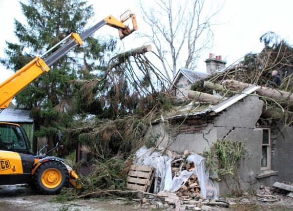 A home in Newtonmore damaged during the storm