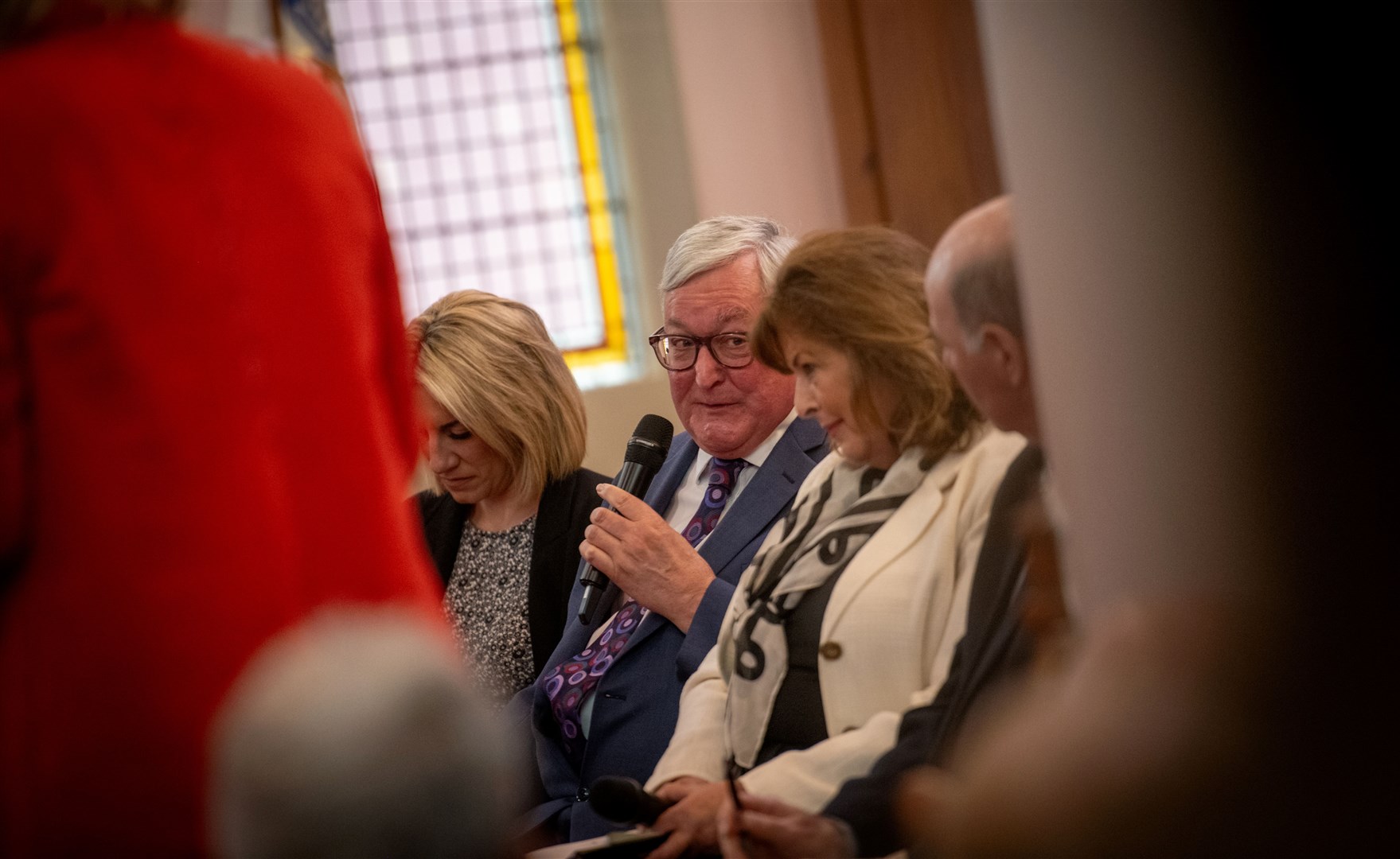 MSP Fergus Ewing has a word with Transport Secretary Fiona Hyslop. Picture: Callum Mackay.