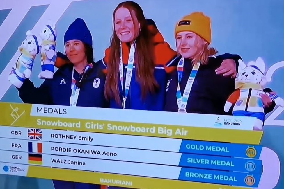 Golden moment.. Emily Rothney (centre) saved the best till last.