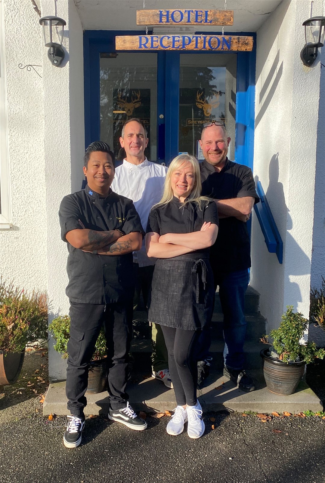 Chefs Steve Anderson, Jon Wood, (front) Bot Laochampa and Lucy Huntley are serving up the Great Grantown Menu. The dinner events start at 7pm each evening.