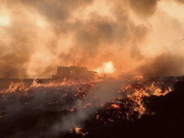 Conditions in the strath are warm and dry, calling for extra care, say the fire service and land agencies. This image was recorded in comparable circumstances a couple of years ago.
