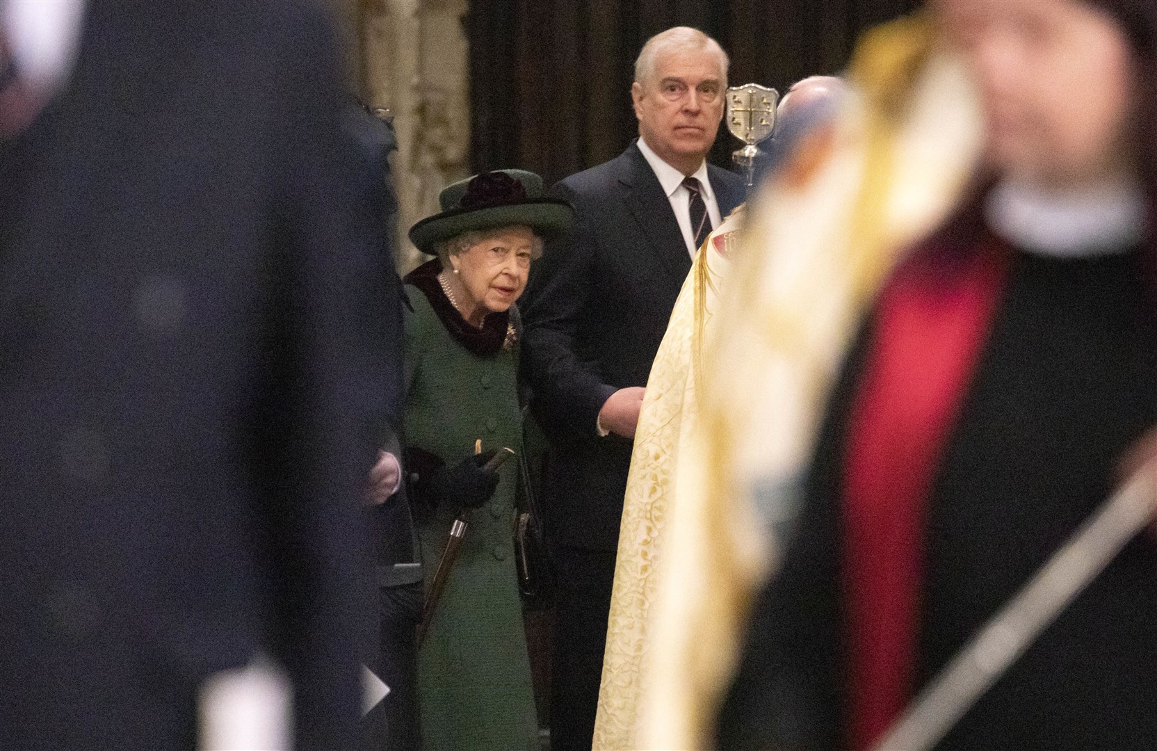 The Queen was accompanied by the Duke of York to the service (Richard Pohle/The Times/PA)