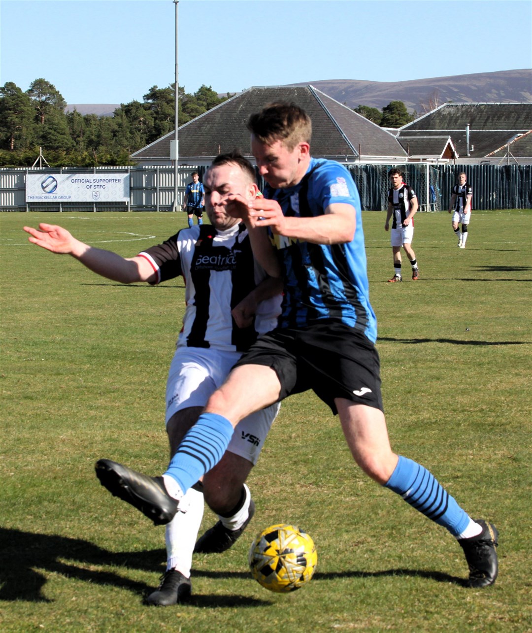 Daniel Whitehorn (right) - pictured in action against Wick at the weekend - was on the scoresheet twice last night.