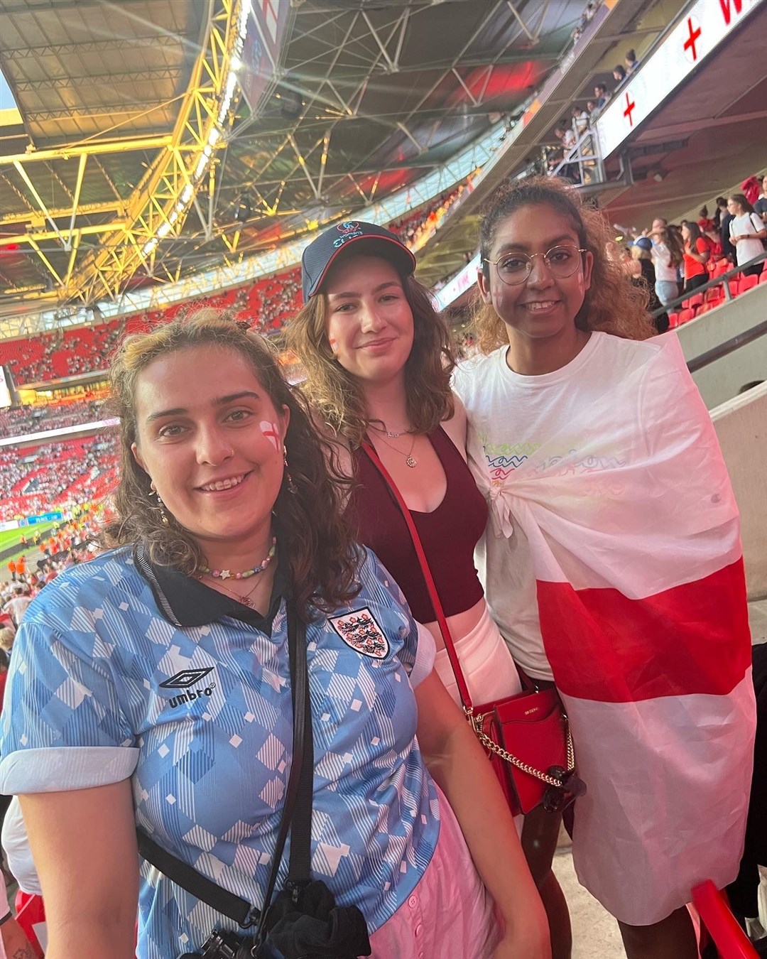 Megan Kapadia (left) with friends (Megan Kapadia/PA)