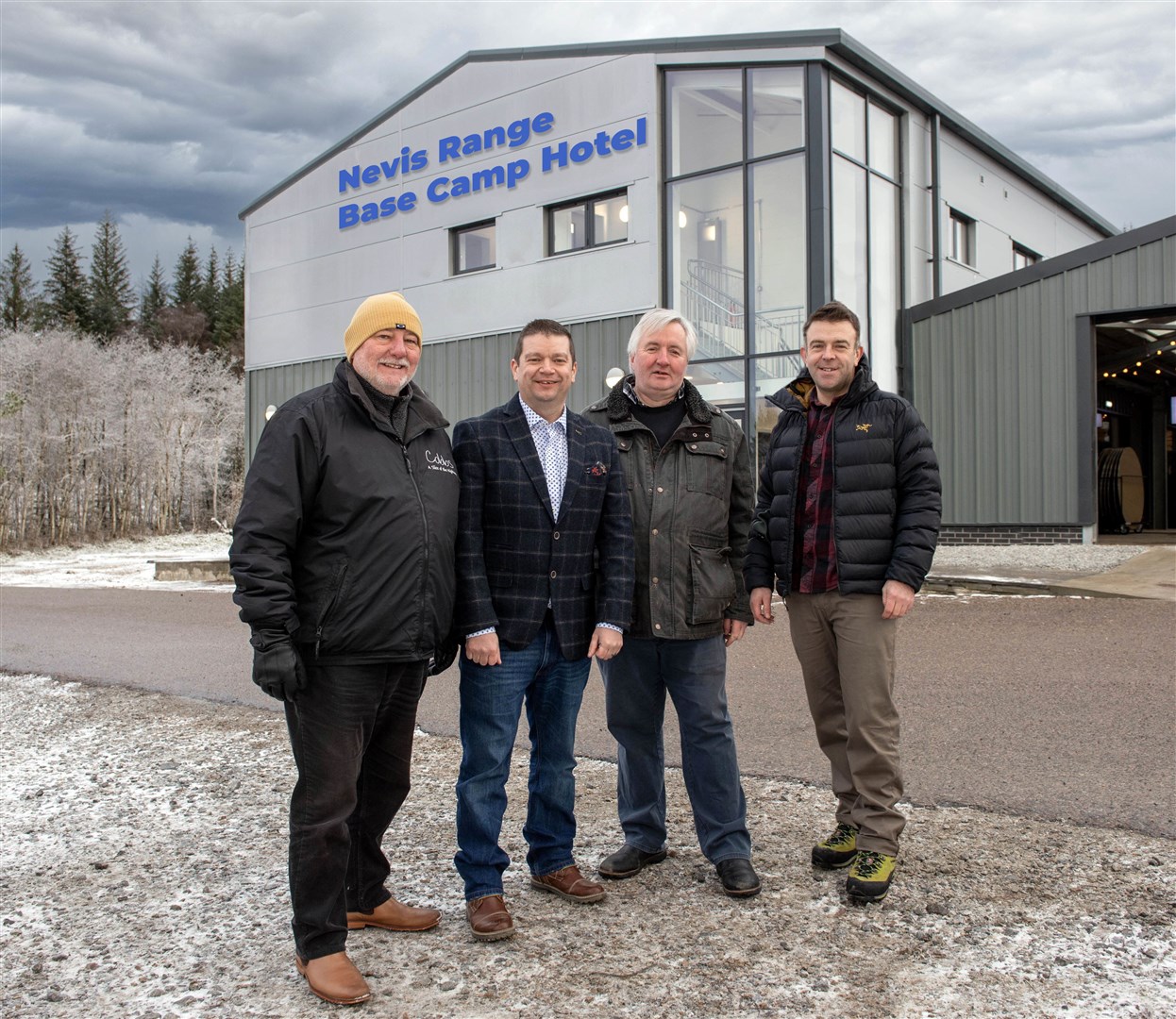 From left: Willie Cameron (Business Development Director) Cobbs Group, Chris OÕBrien (Managing Director) Nevis Range,Fraser Campbell (Managing Director) Cobbs Group and John Sutherland (Activities Director) Nevis Range. Picture: Trevor Martin