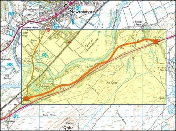 ROADWORKS, NEWTONMORE: A section from Highland Council map