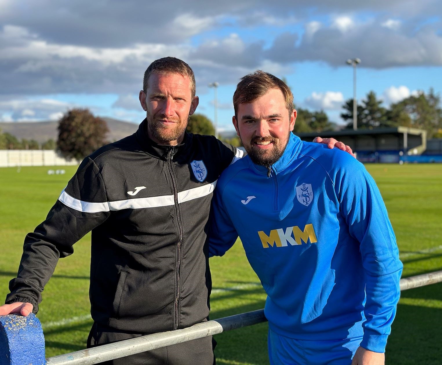 New Jags boss Ryan Esson with goalkeeper Euan Storrier who has joined the Grantown club on loan for the season from Buckie Thistle. Picture: Stewart Grant.