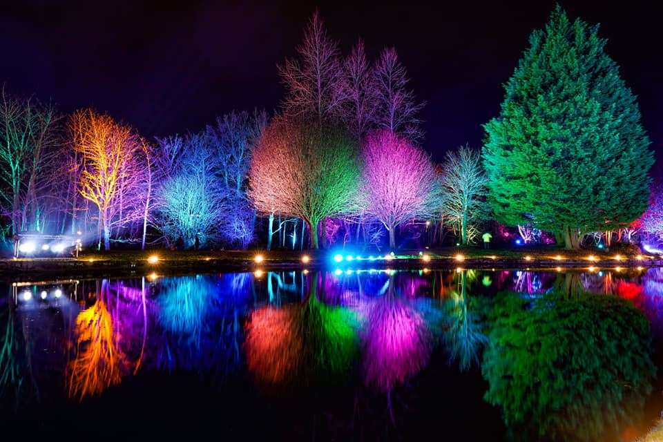 Lights on the water at Winter Wonderland festival 2019