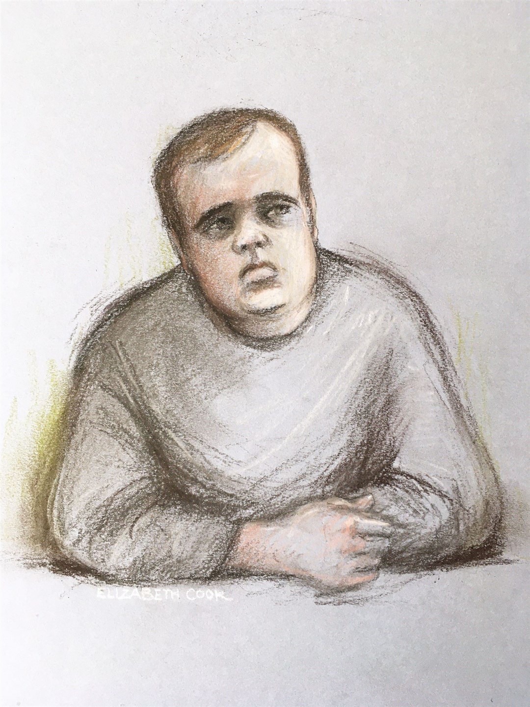 Court artist sketch by Elizabeth Cook of Matthew Selby, 19, appearing at Mold Crown Court charged with the murder of his 15-year-old sister Amanda (Elizabeth Cook/PA)