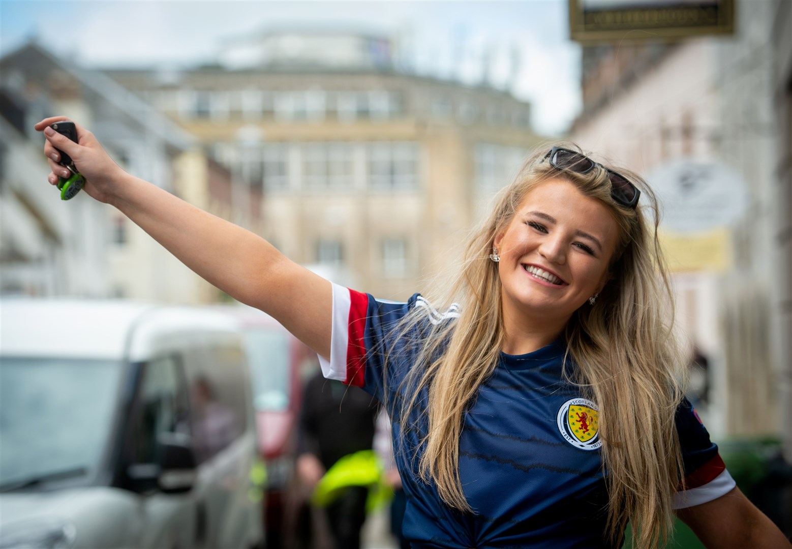 A Scotland fan in Inverness during the last Euro finals. Picture: Callum Mackay..