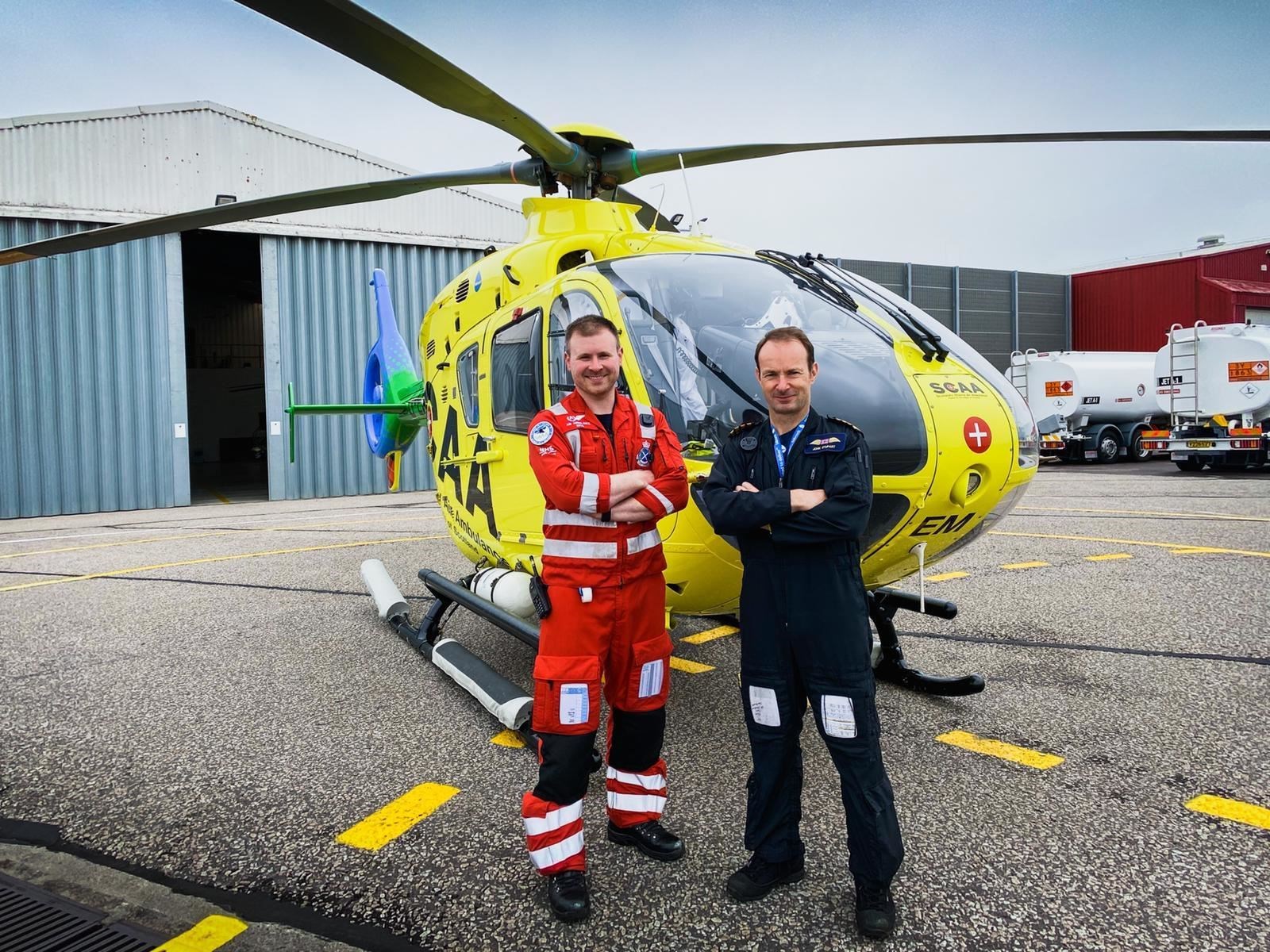 Scottish Charity Air Ambulance paramedic Rich Forte (left) and pilot captain John Stupart (right).