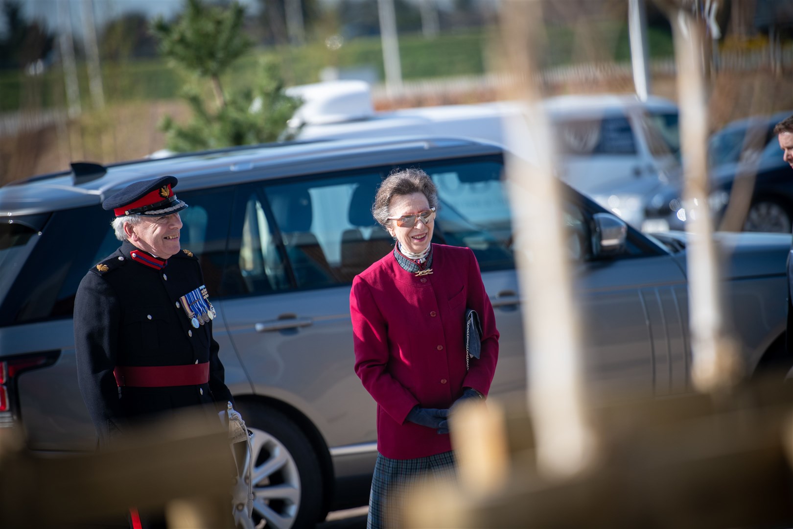 Princess Anne arrives at the Life Sciences Innovation Centre at Inverness Campus. Picture: Callum Mackay.
