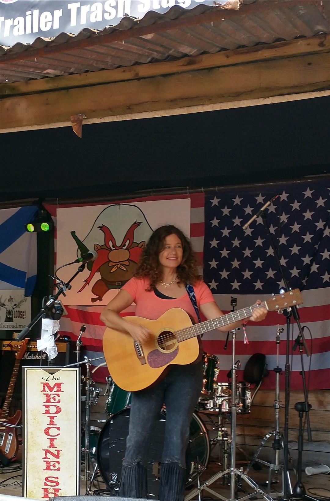 Louise Goffin at the Hootananny Trailer Trash stage.