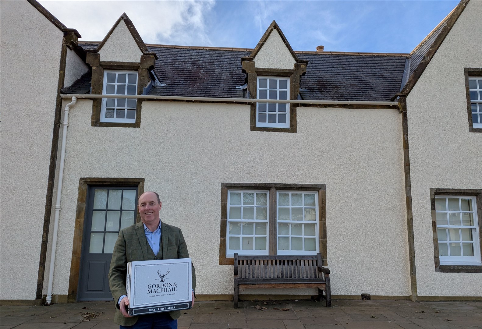 Getting ready for opening: Stephen Rankin from Gordon & MacPhail.