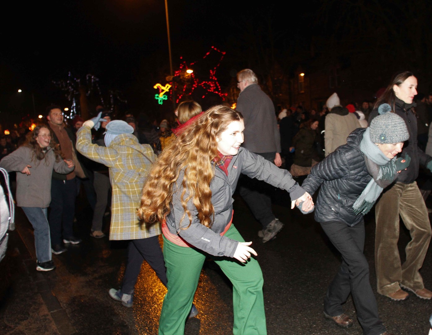 Revellers enjoy some dancing in The Square on the big night.