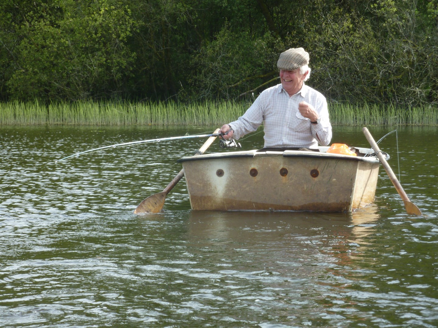 Robin Hanbury-Tenison fishing on Lough Bawn, Co Monaghan, where he grew up (Robin Hanbury-Tension/PA)