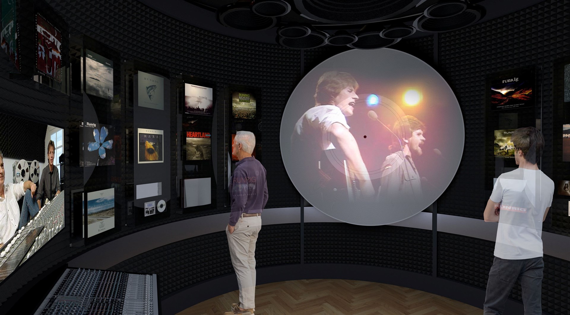 An artist's impression of the Runrig exhibition in the Cèilidh Rooms at the Inverness Castle Experience.