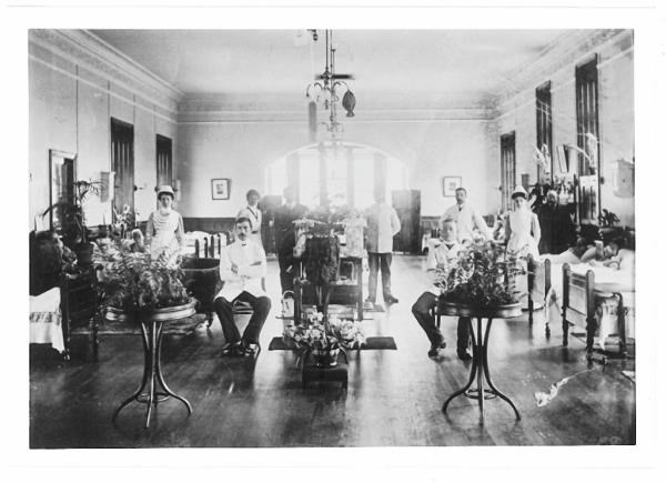 Doctors and nurses photographed in the old Craig Dunain Hospital