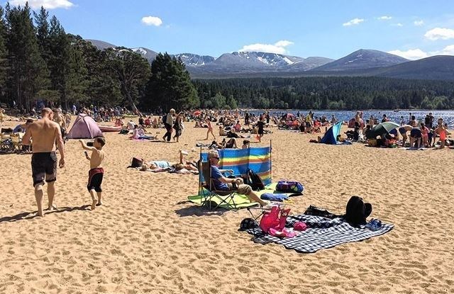 Loch Morlich can be a very busy place.