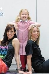 Ellie Stringer with mum Fiona Murray (right) and Zumba teacher Mel Allen