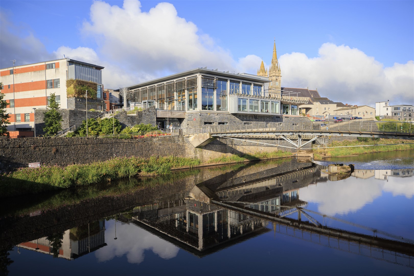 Strule Arts Centre in Omagh where public hearings of the Omagh Bombing Inquiry are heard. (Liam McBurney/PA)