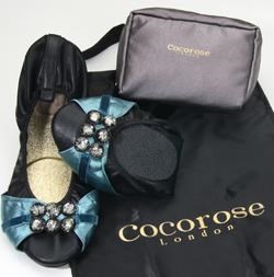 Corcorose London foldable ballet pumps