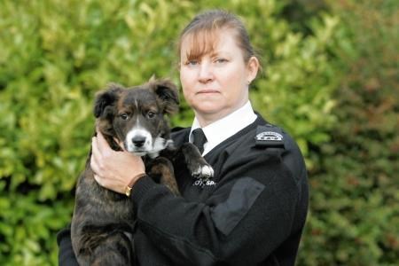 Inspector Janet Proudlock with one of the puppies in their care
