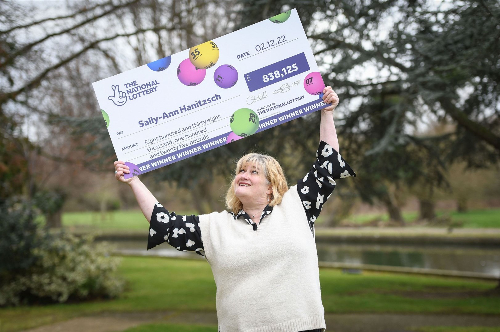 Sally-Ann Hanitzsch was working two jobs before she won £838,000 on the EuroMillions (National Lottery/PA)