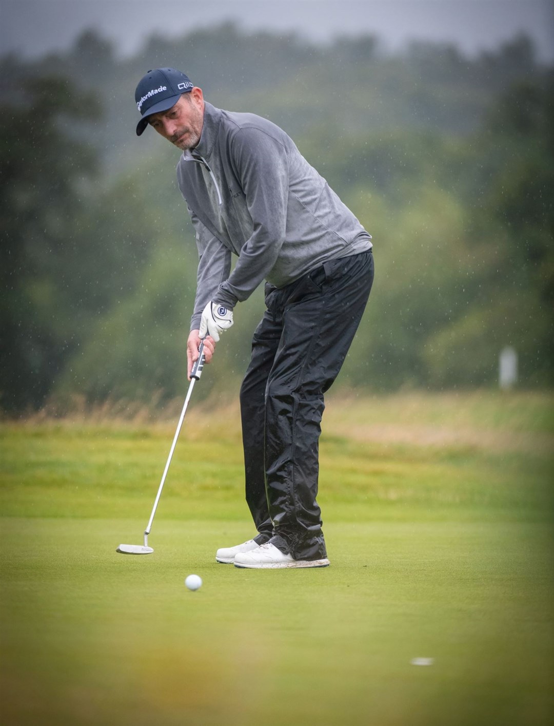 The ball is sent on its way at the Spey Valley Golf Course tournament.