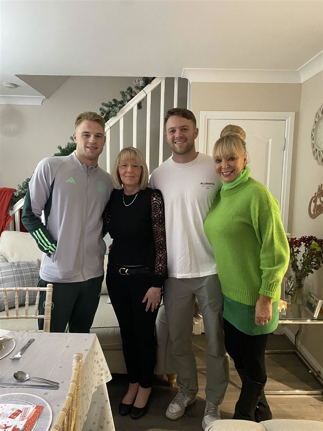 Stephen Welsh (left) and Josh Peters with Jacqui (right) and Angela.