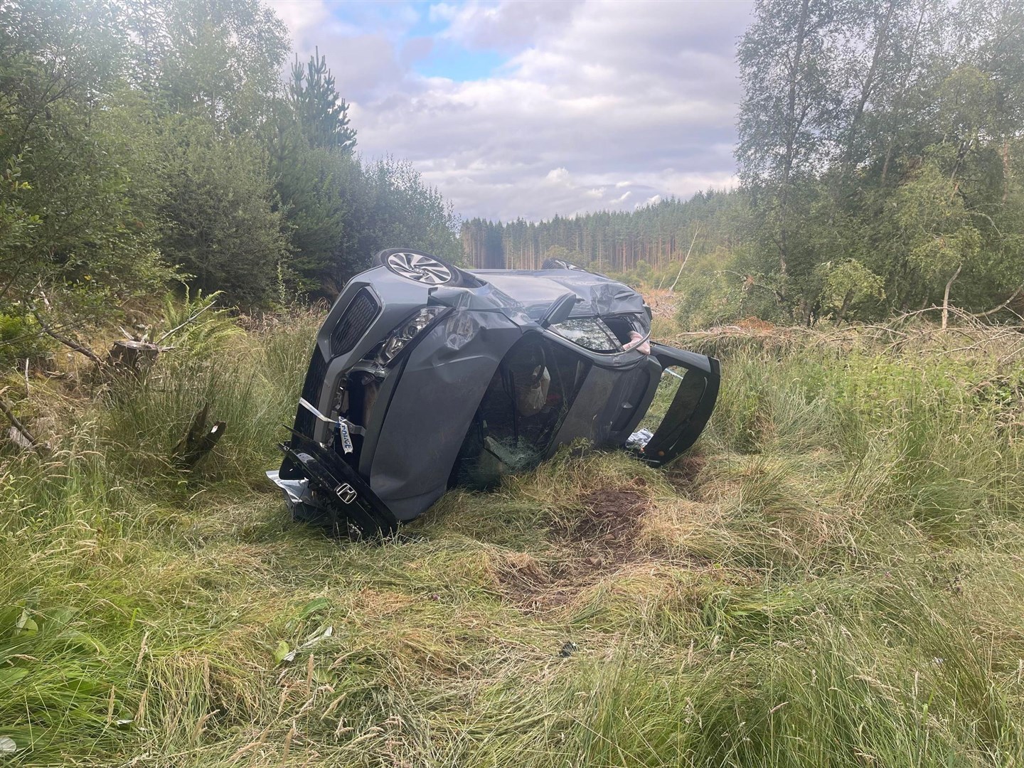 The car which was finally picked up last night from beside the A86