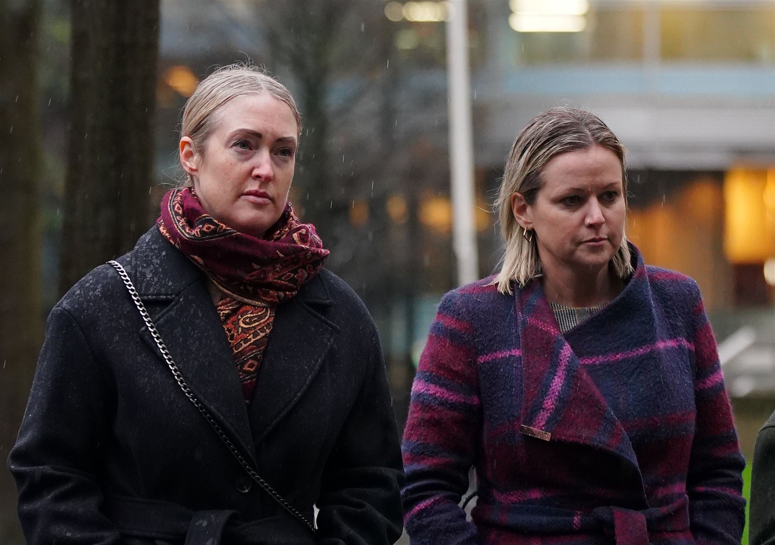 Brianna Ghey’s mother Esther Ghey (left) arriving at Manchester Crown Court (Peter Byrne/PA)