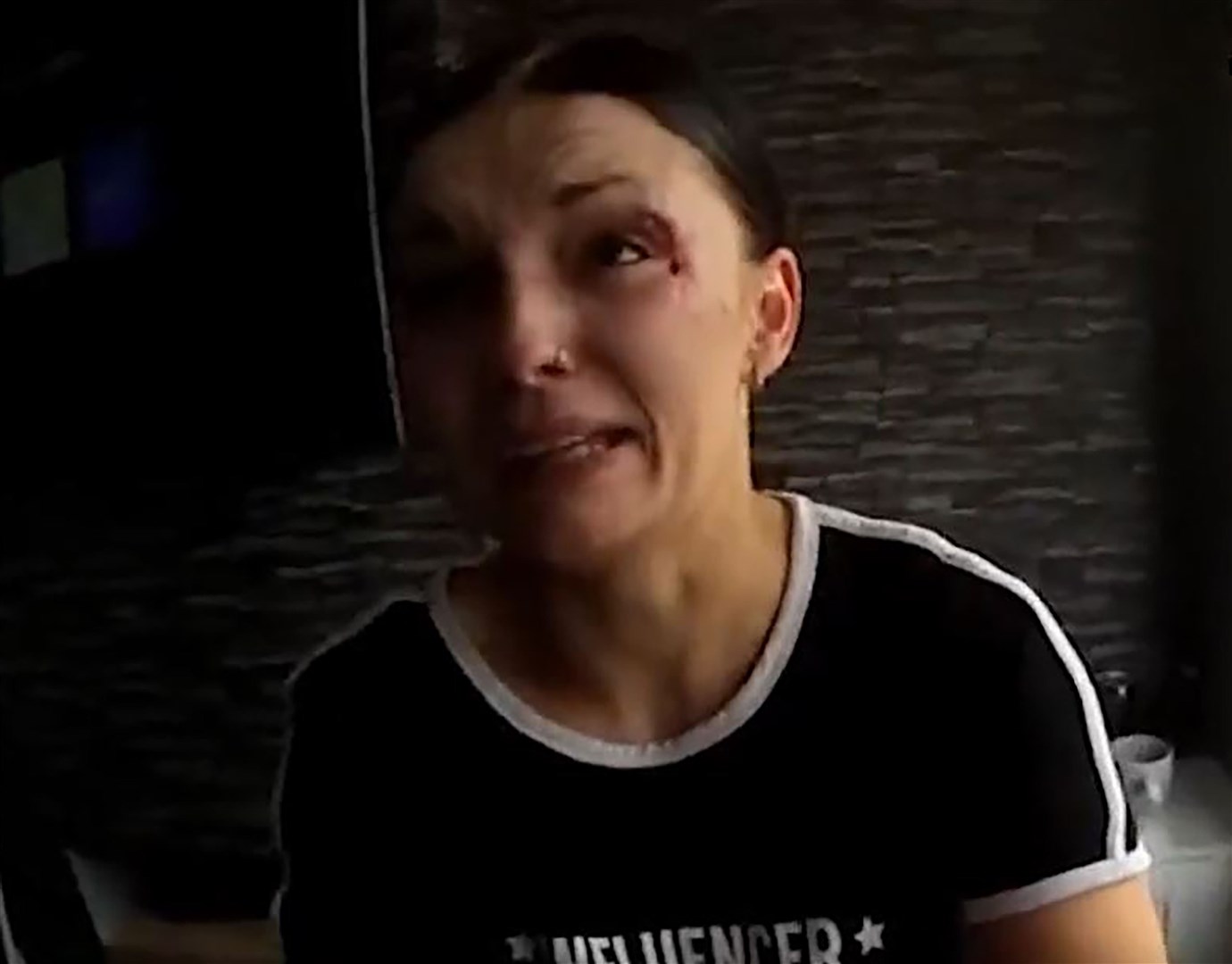 Kayley Mahood captured on police bodycam footage during her initial arrest on suspicion of attempted murder (Staffordshire Police/PA)