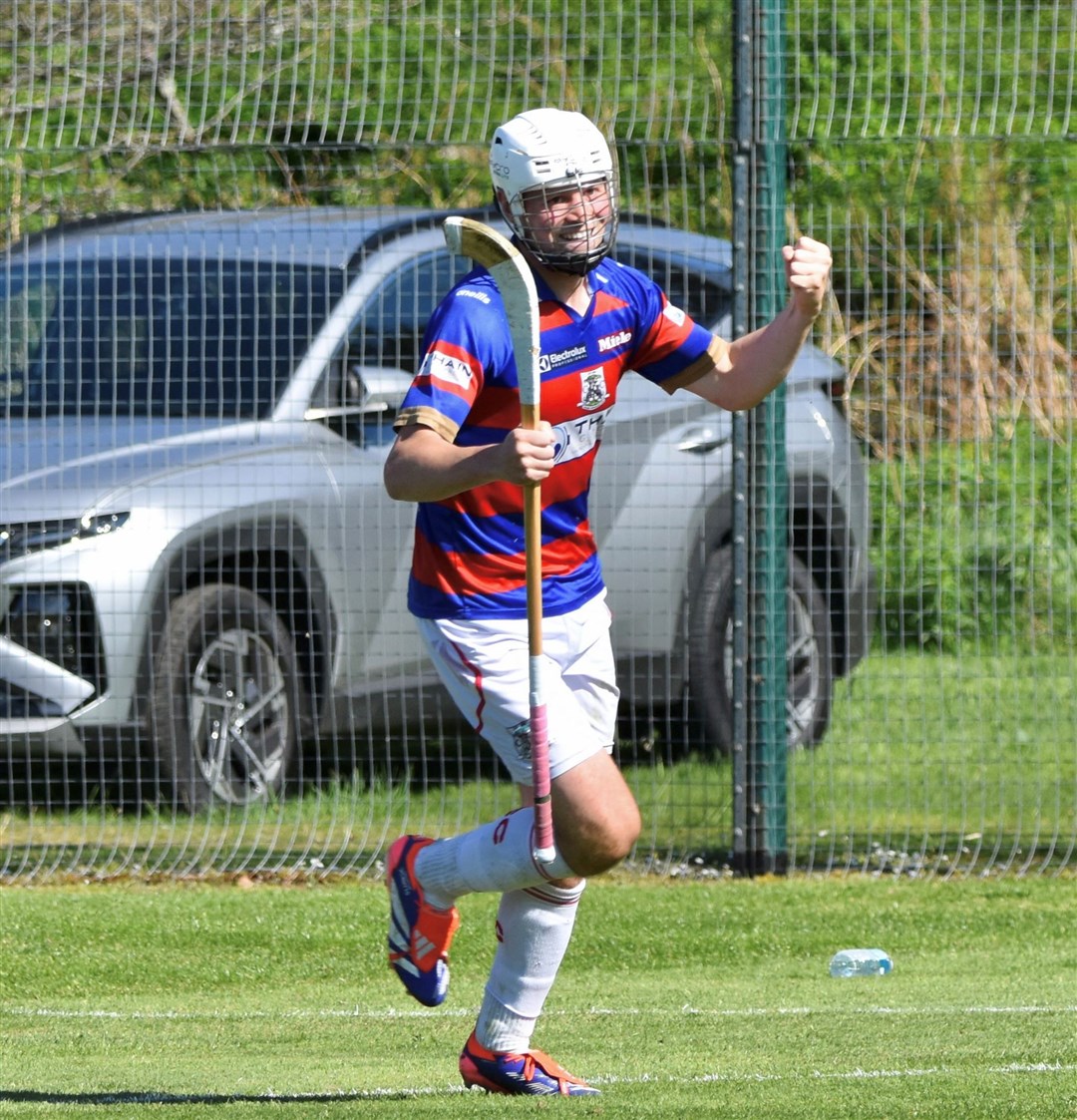 Roddy Young celebrates his goal in the 1-1 draw with Kyles Athletic.