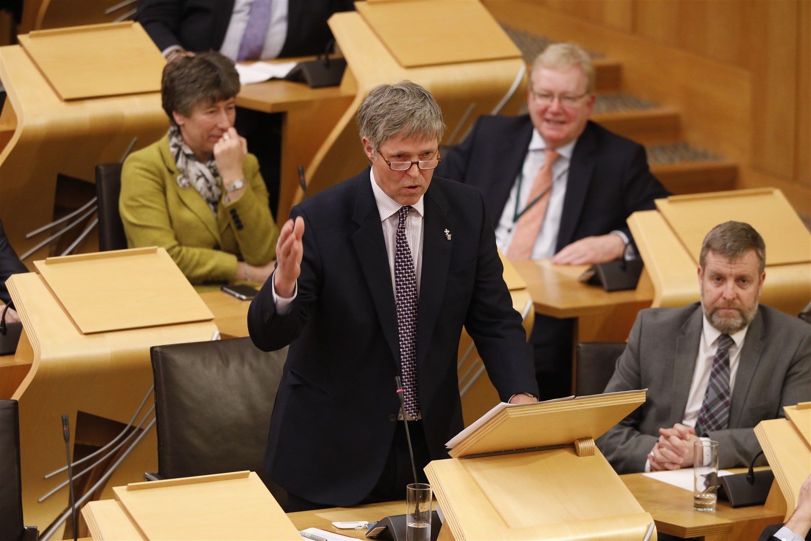MSP Edward Mountain speaking in Holyrood.