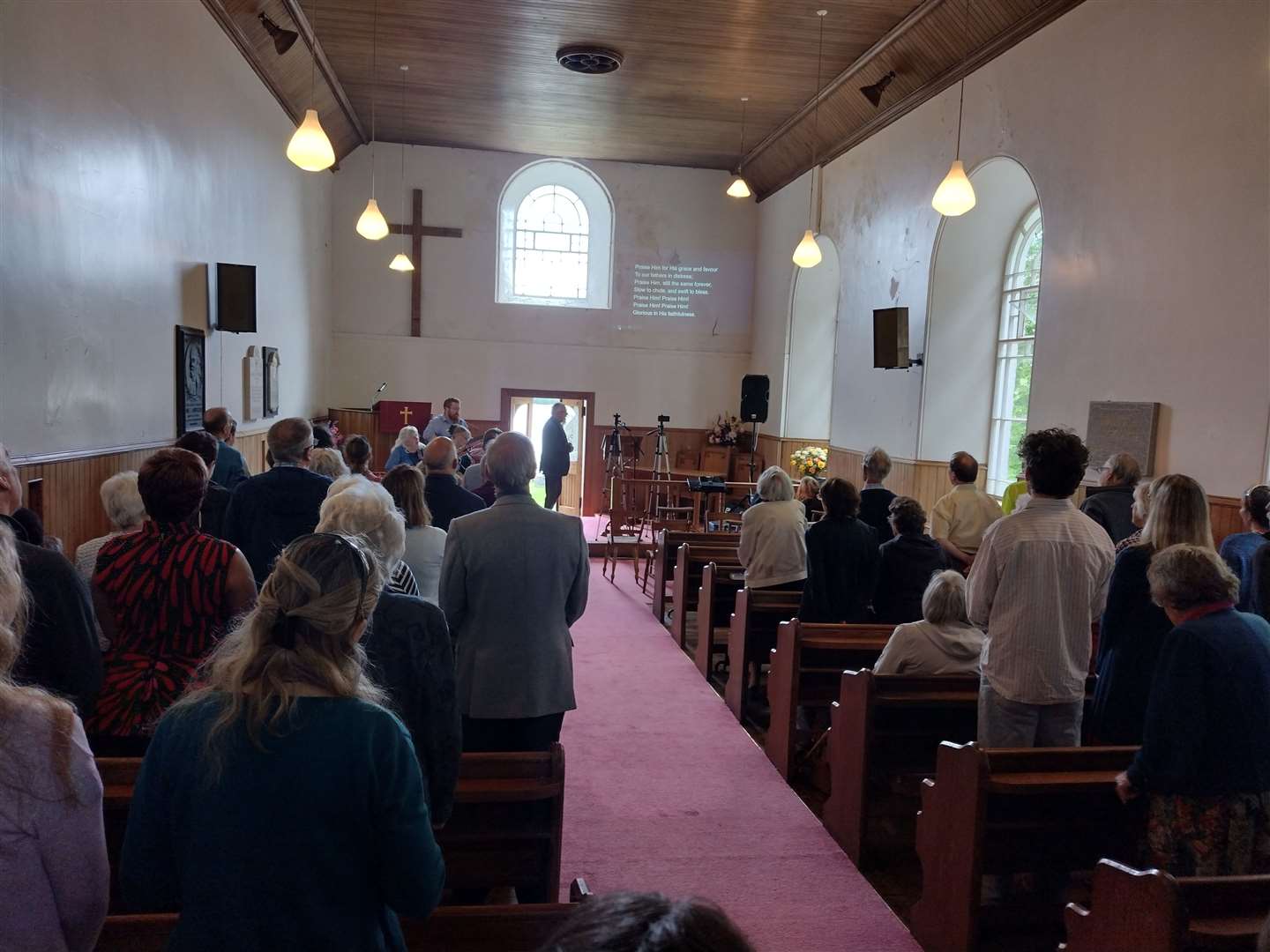 The last congregation: this morning's service at Alvie Church was well attended