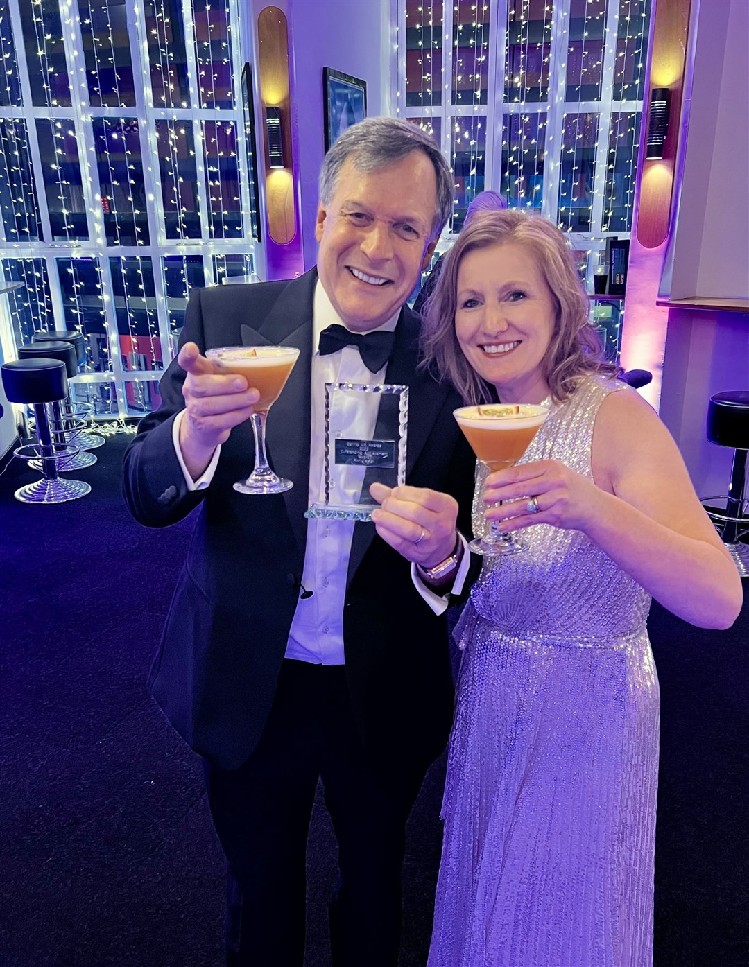 Managing director Ron Taylor and Elaine Taylor, Parklands’ operations director, celebrate another win for the Grantown based firm.