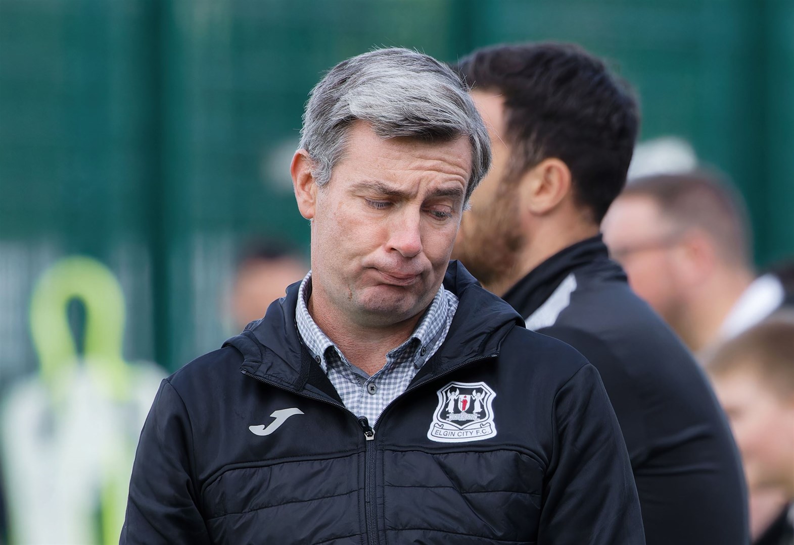 A tough afternoon for Elgin manager Barry Smith. Picture: Bob Crombie