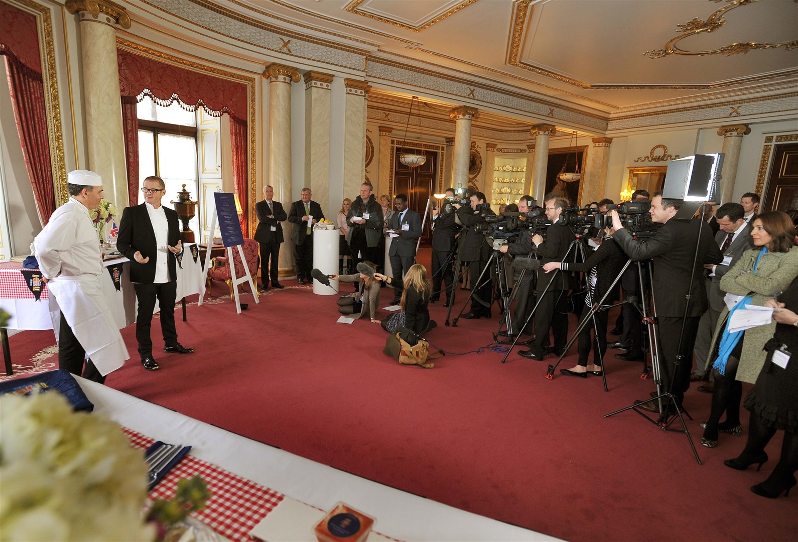 Heston Blumenthal gave a presentation of his Diamond Jubilee Concert picnic in the Bow Room in 2012 (John Stillwell/PA)