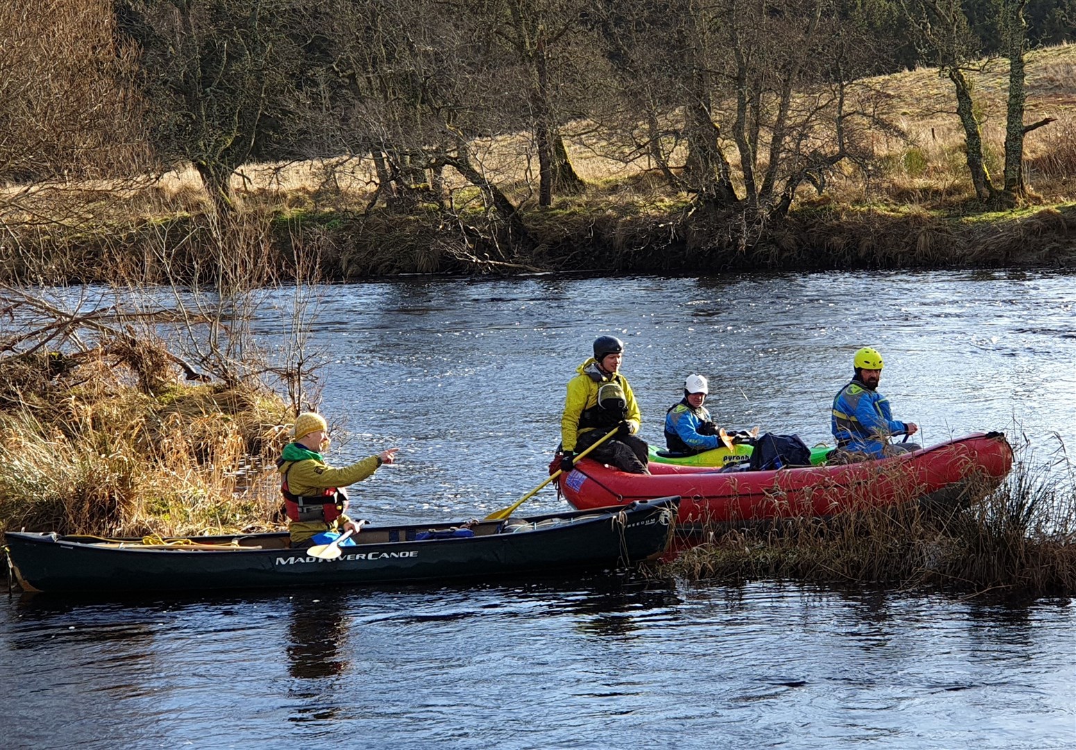 Glenmore Lodge staff assist with the search on the River Spey which is not far from where Mr Brannan was last seen.