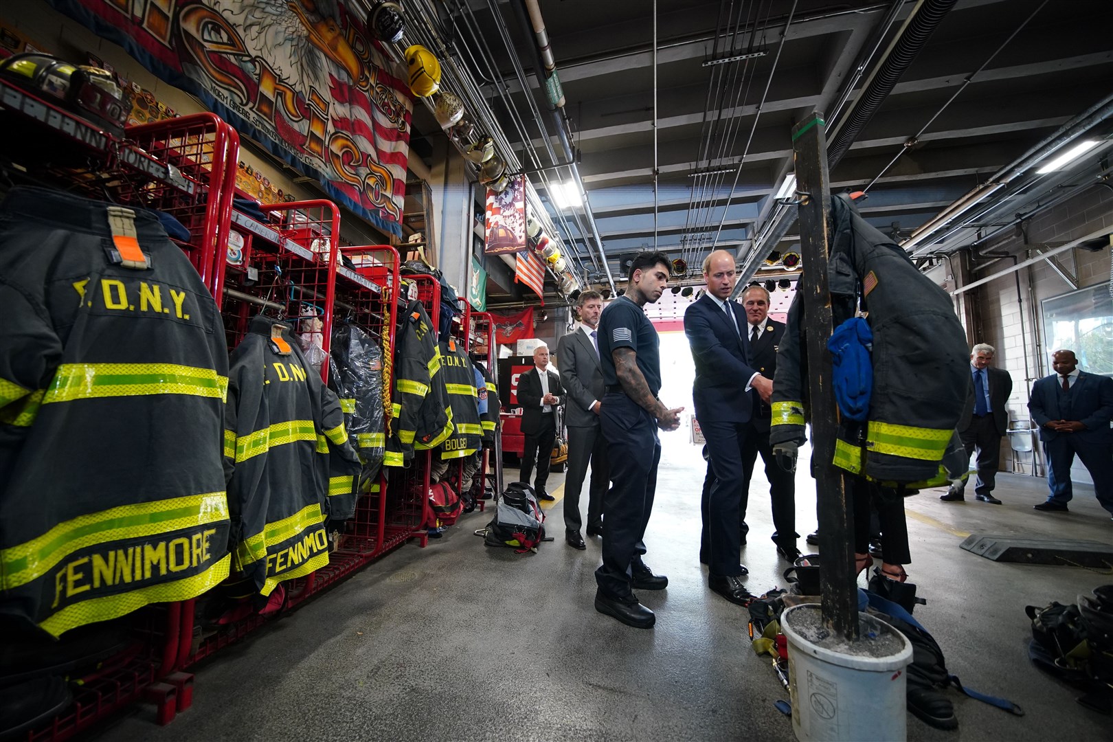 The Prince of Wales visits the New York Fire Department’s Ten House Fire Station (Peter Byrne/PA)